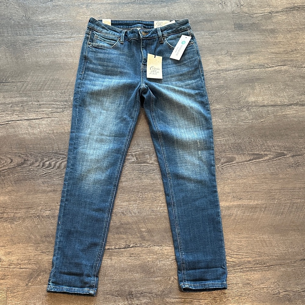 Cosmic Blue Love 27 Stitch Fix Exclusive Darkwash Minimal Distressed Skinny Jean